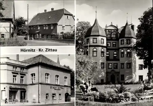 Ak Hörnitz Kr. Zittau Oberlausitz, Teilansicht, Gaststätte Stadt Zirnau, FDGB Ferienheim Paul Gruner