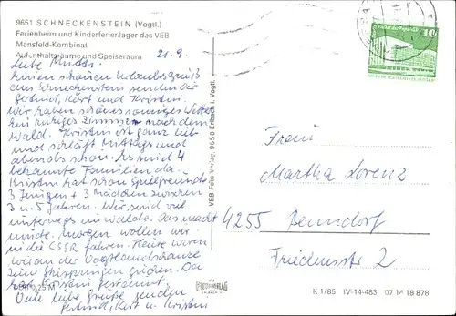 Ak Schneckenstein Tannenbergsthal Muldenhammer im Vogtland, Ferienheim Fritz Himpel