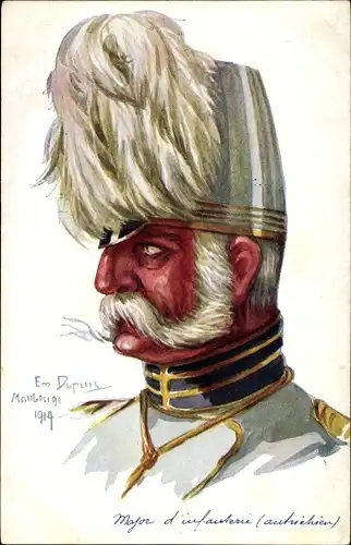 Künstler Ak Dupuis, Em., Major d'Infanterie autrichien, Kuk Offizier, Portrait