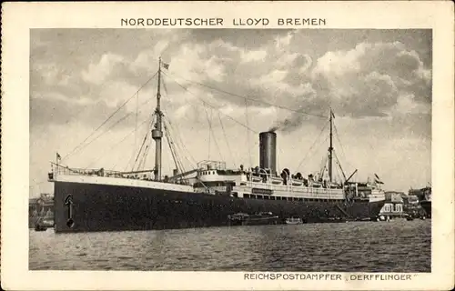 Ak Reichspostdampfer Derfflinger, Norddeutscher Lloyd Bremen