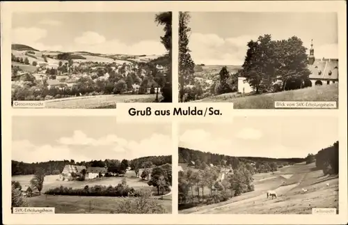 Ak Mulda in Sachsen, SVK Erholungsheim, Ortspanorama, Landschaftsmotiv