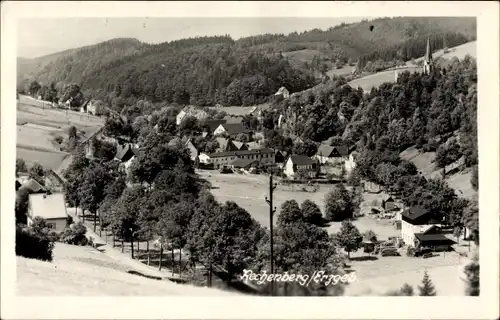 Ak Rechenberg Bienenmühle Erzgebirge, Blick über den Ort, Kirche