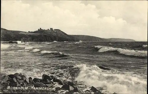 Ak Bornholm Dänemark, Hammershus, Küstenlandschaft