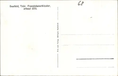 Ak Saalfeld an der Saale Thüringen, Blick auf das Franziskanerkloster