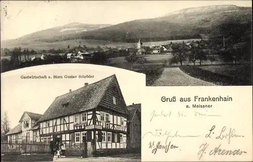 Ak Frankenhain Berkatal im Werra Meißner Kreis, Gastwirtschaft zum Stern, Inh. Gustav Schröder