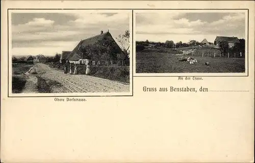 Ak Benstaben Barnitz in Schleswig Holstein, Obere Dorfstraße, An der Trave