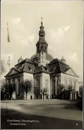 Ak Jelenia Góra Hirschberg Riesengebirge Schlesien, Blick auf die Gnadenkirche