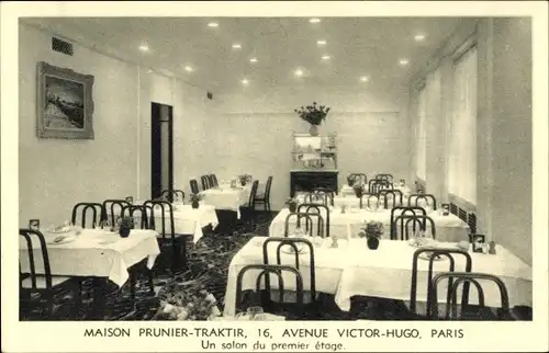 Ak Paris, Maison Prunier Traktir, Avenue Victor Hugo 16, Salon du premier étage