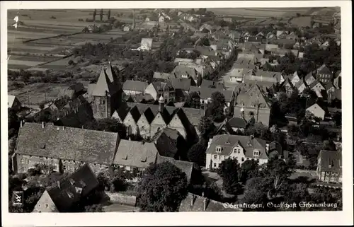 Ak Obernkirchen im Kreis Schaumburg, Fliegeraufnahme vom Ort, Klinke & Co.