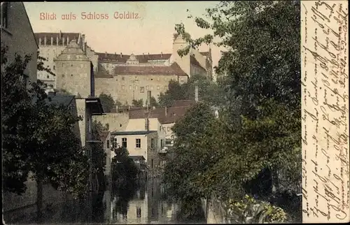 Ak Colditz in Sachsen, Stadtansicht, Blick auf das Schloss