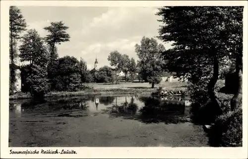 Ak Neukirch in der Lausitz, Blick auf die Sommerfrische, See mit Ruderern