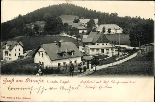 Ak Bärenfels Altenberg im Erzgebirge, Hofehübel, Königliche Oberforstmeisterei, Scharfes Gasthaus