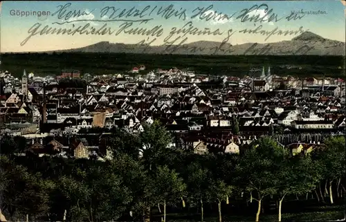 Ak Göppingen in Baden Württemberg, Blick auf Stadt mit Hohenstaufen