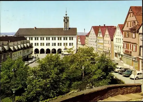 Ak Böblingen in Baden Württemberg, Partie am Marktplatz mit Rathaus