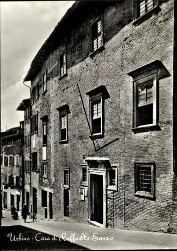 Ak Urbino Marche, Casa di Raffaello Sanzio, Partie am Haus von Raffaello Sanzio