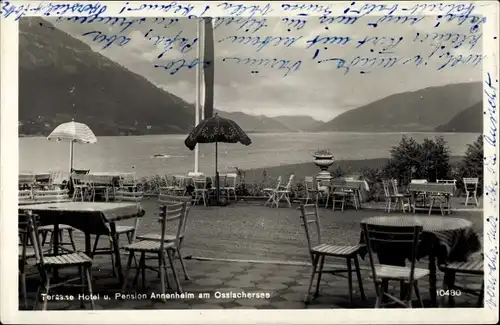 Ak Annenheim Treffen am Ossiacher See in Kärnten, Hotel und Pension, Terrasse