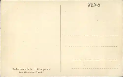 Ak Hohenstein Ernstthal Landkreis Zwickau, Bethlehemstift im Hüttengrunde, Blockhaus 