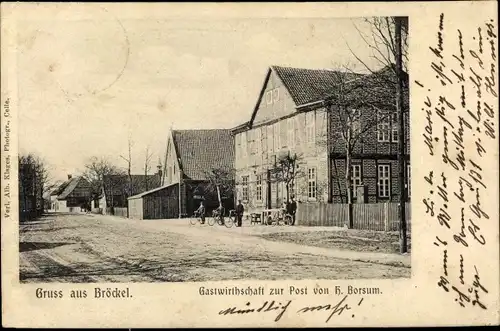 Ak Bröckel in Niedersachsen, Gastwirtschaft zur Post von H. Borsum