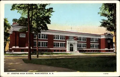 Ak Manchester New Hampshire USA, Blick auf die St. Josephs High School