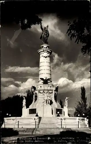 Ak Ciudad Juárez Chihuahua Mexiko, Monumento a Benito Juárez