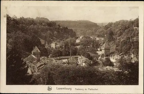Ak Luxemburg, Faubourg du Pfaffenthal, Landschaftsblick