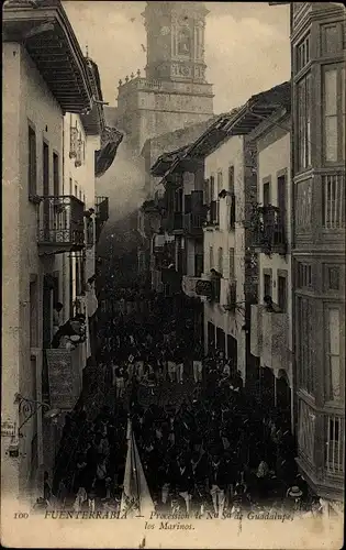 Ak Fuenterrabia Baskenland, Procession de Na Sa de Guadalupe los Marinos, Neurdein Frères 100
