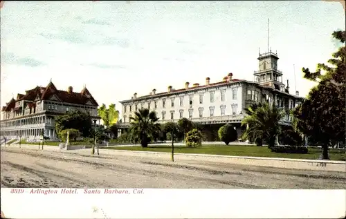 Ak Santa Barbara Kalifornien USA, View of the Arlington Hotel