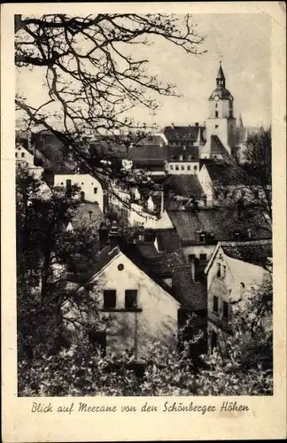 Ak Meerane in Sachsen, Stadtpanorama von den Schönberger Höhen