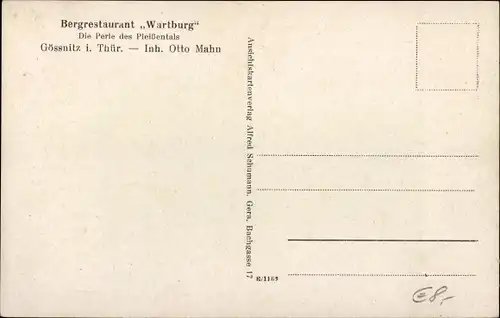 Ak Gößnitz in Thüringen, Bergrestaurant Wartburg, Inh. Otto Mahn