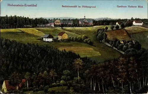 Ak Hohenstein Ernstthal Landkreis Zwickau, Blick auf Betlehemstift und Gasthaus Heiterer Blick