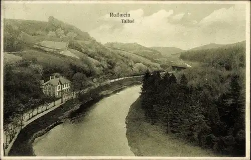 Ak Roßwein im Mittelsächsischen Bergland, Partie am Talbad