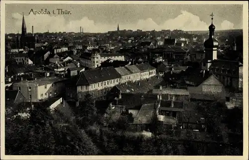 Ak Apolda im Weimarer Land Thüringen, Stadtpanorama, Glockenturm