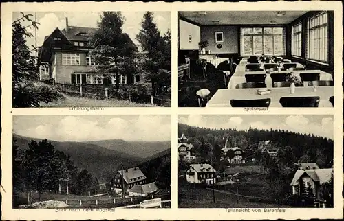 Ak Bärenfels Altenberg im Erzgebirge, Erholungsheim, Bes. A. Zscheile, Speisesaal, Teilansicht