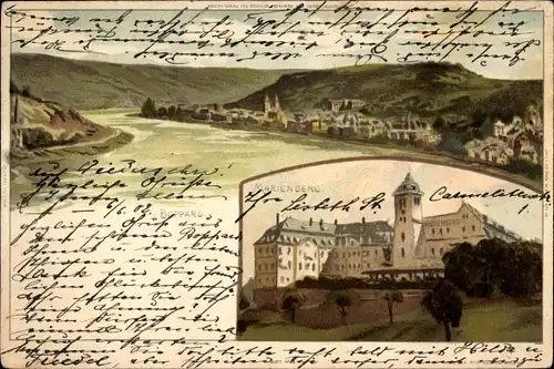 Künstler Litho Biese, C., Boppard im Rhein Hunsrück Kreis, Marienberg, Landschaftspanorama