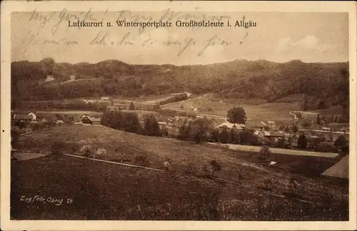 Ak Großholzleute Isny im Allgäu Baden Württemberg, Ortschaft mit Landschaftsblick, Eugen Felle 