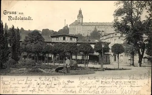 Ak Rudolstadt in Thüringen, Anger, Teilansicht der Stadt