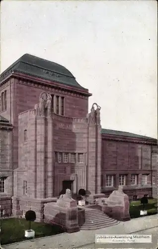 Ak Mannheim Baden Württemberg, Jubiläums Ausstellung 1907, Kunsthalle, Portal