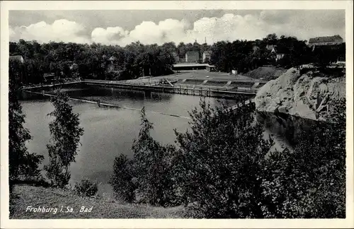 Ak Frohburg in Sachsen, Blick auf das Bad, Schwimmen, Becken