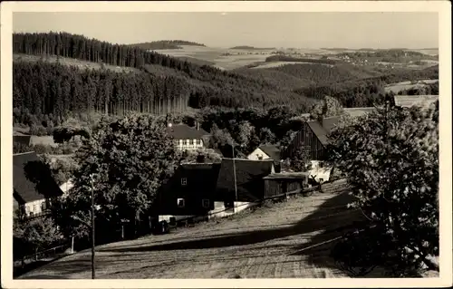 Ak Falkenhain Altenberg im Osterzgebirge, Blick auf den Ort mit Umgebung, Wald, Felder