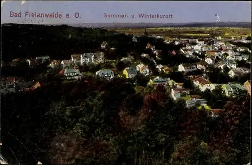 Ak Bad Freienwalde an der Oder, Panoramaansicht von Ortschaft und Umgebung