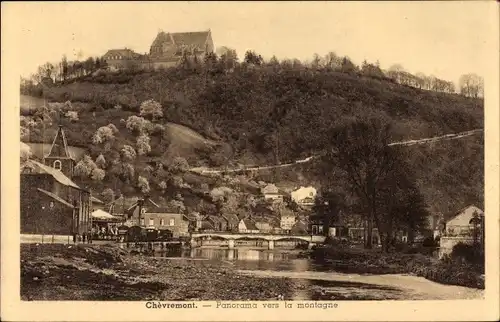 Ak Chèvremont Wallonien Lüttich, Panorama vers la montagne