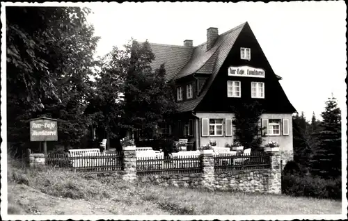 Ak Oberbärenburg Bärenburg Altenberg im Erzgebirge, Blick auf Kur Cafe Konditorei Laubert