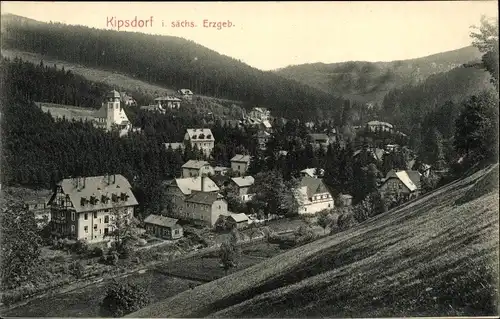 Ak Kipsdorf Altenberg im Erzgebirge, Blick auf Ortschaft und Umgebung