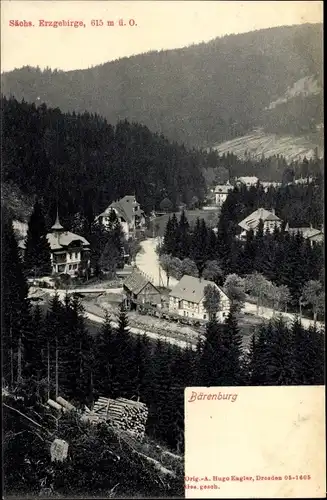 Ak Bärenburg Altenberg im Erzgebirge, Blick auf Ortschaft und Umgebung