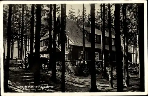 Ak Altenberg im Osterzgebirge, Blick auf die Waldschänke Raupennest, Inh. M. Nacke