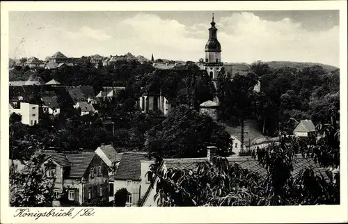 Ak Königsbrück in der Oberlausitz, Stadtpanorama, Glockenturm