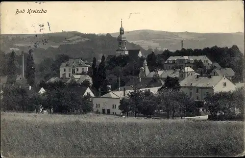 Ak Kreischa im Erzgebirge, Blick auf Stadt und Kirche