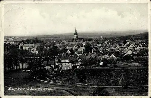 Ak Königsbrück in der Oberlausitz, Blick auf Ortschaft und Umgebung