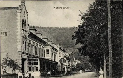 Ak Sayn Bendorf in Rheinland Pfalz, Straßenpartie in der Ortschaft mit Gaststätten