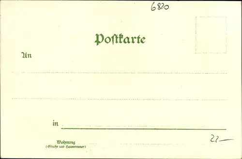 Litho Rudolstadt in Thüringen, Schloss, Rudolsbad, Anger